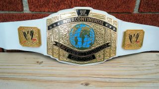 White Intercontinental Heavyweight Wrestling Champion Kids Belt " Mattel " 2012 Wwe