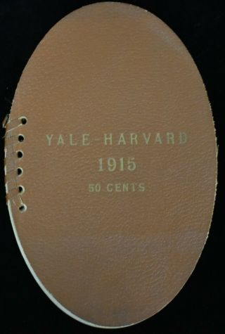 1915 Yale V Harvard College Football Shaped Program