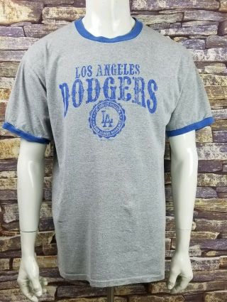 Dynasty Los Angeles La Dodgers T Shirt Gray Blue Mens Xl X - Large