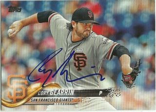 2018 Topps Series 2 Cory Gearrin Seattle Mariners Signed Card 613