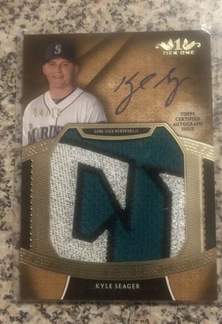 2017 Topps Tier One Kyle Seager Patch Auto 04/10 Seattle Mariners