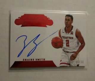 2018 Flawless Collegiate Zhaire Smith Rookie Auto Rd 11/20