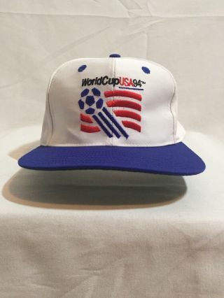 Vintage 1994 World Cup Usa 94 Official Snapback Cap Hat Blast White