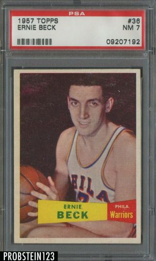 1957 Topps Basketball 36 Ernie Beck Warriors Psa 7 Nm Sp Tough Card