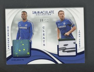 2018 - 19 Immaculate Soccer Blue Didier Drogba John Terry Dual Cleat Patch 8/12