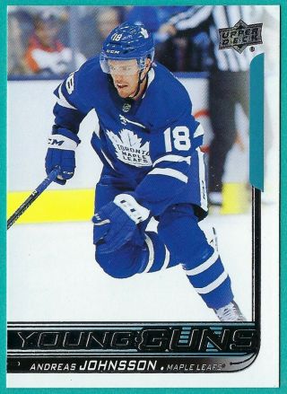 2018 - 19 Upper Deck Young Guns Rookie Card 492 Of Andreas Johnsson