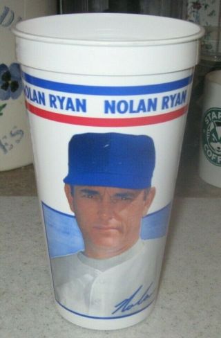 1993 Arctic Blast Coca Cola Mlb Plastic Cup - Nolan Ryan - Texas Rangers