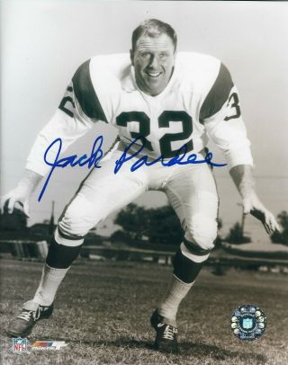 Autographed Jack Pardee Los Angeles Rams 8x10 Photo W/coa
