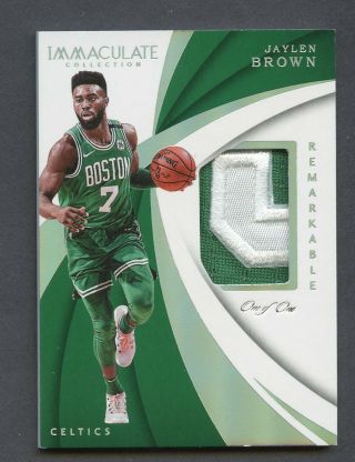 2017 - 18 Immaculate Remarkable Platinum Jaylen Brown Rc Rookie Patch 1/1