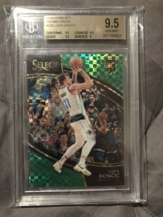 Luka Doncic Select Courtside Green /5 Bgs 9.  5 Rookie Of The Year