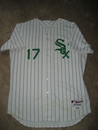 Game Worn/used Chicago White Sox Jersey St.  Patricks Green Tyler Flowers