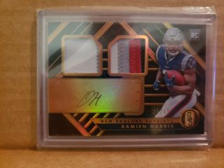 Damien Harris 2019 Panini Gold Standard Gold Ink Rookie Patch Auto D 25/49