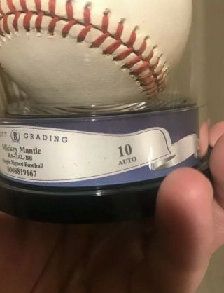 MICKEY MANTLE York Yankees HOF Autographed ROAL Baseball BECKETT GRADE 10 2