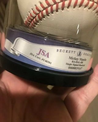 MICKEY MANTLE York Yankees HOF Autographed ROAL Baseball BECKETT GRADE 10 4