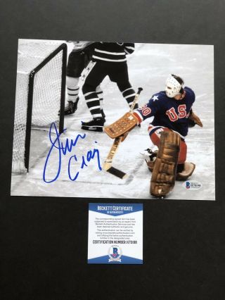 Jim Craig Autographed Signed 8x10 Photo Beckett Bas Usa Hockey Miracle 1980