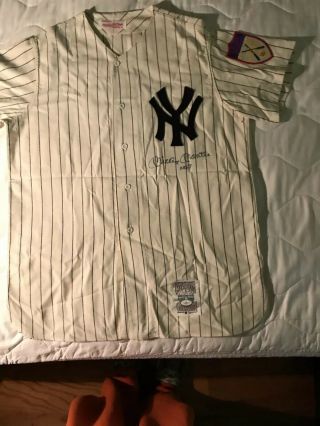 Mickey Mantle Signed Autographed Mitchell & Ness Ny Yankees Jersey W/ " No.  7 " In
