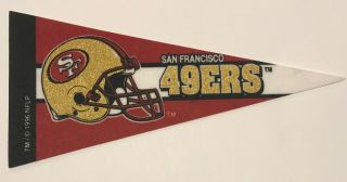 Vintage 1996 San Fransisco 49ers Nfl Football Mini Felt Pennant 4x9 Inches