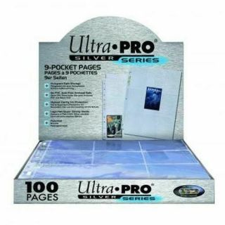 100 Ultra Pro Silver Series 9 Pocket Pages - Magic - Pokemon - Yugioh - Baseball