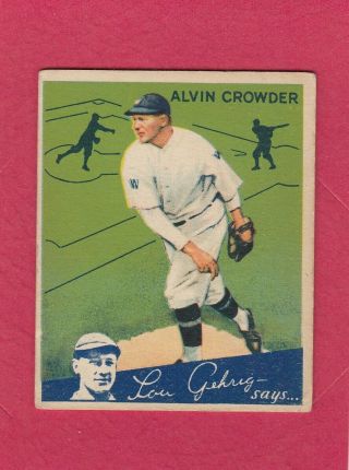 1934 World Wide Gum V354 Goudey Big League 65 Alvin Crowder