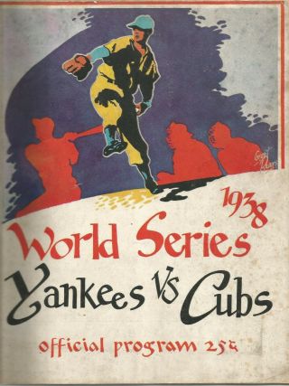 1938 World Series Program York Yankees Vs Chicago Cubs