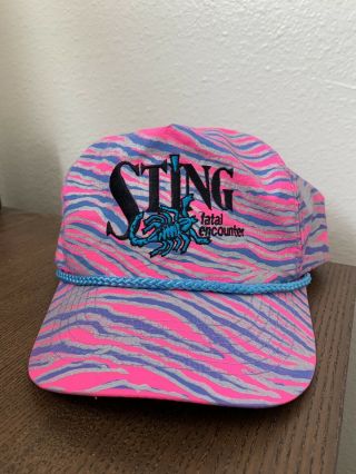 Wcw Wrestling Sting Fatal Encounter Zubaz Hat ; Wwf Wwe Aew Ecw