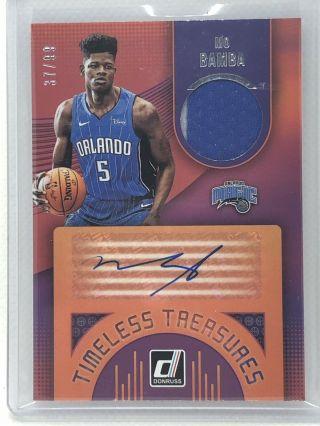 2018 - 19 Donruss Timeless Treasures Mo Bamba /99 Rpa 2 Color Patch Auto Jersey