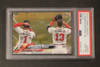 2018 Topps Update Ronald Acuna Jr.  Ozzie Albies Gold Card /2018 Psa 10 Braves