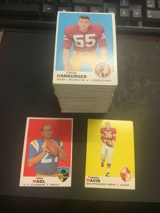 1969 Topps Football Set (210/264 Cards) Exmt/ex,  (s100)