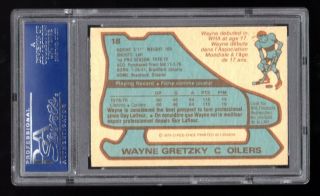 1979 O - Pee - Chee Hockey 18 Wayne Gretzky Rookie RC PSA 7.  5 NR -, 2