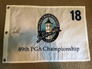 2007 Pga Championship Pin Flag Signed By Tiger Woods - Southern Hills