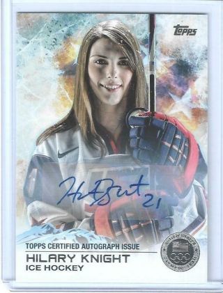 Rare 2014 Topps Olympic Hilary Knight Silver Autograph Card 26/30 Ice Hockey