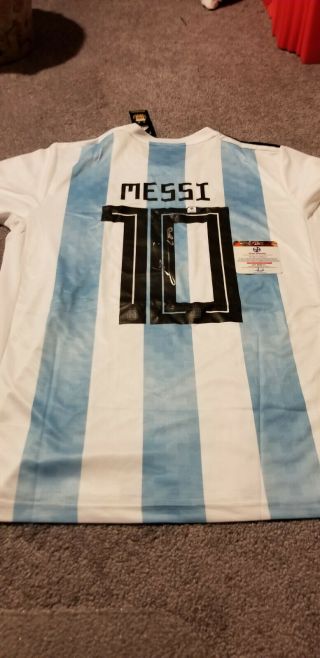Lionel " Leo " Messi Argentina Autographed Signed And Authenticated Jersey W/