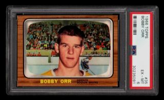 1966 Topps Hockey 35 Bobby Orr Rookie Rc Psa 6 Ex -