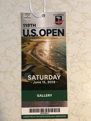 Us Open Golf Ticket For Saturday 6/15/19