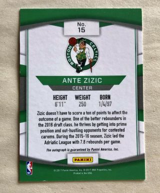 2017 - 18 Panini Donruss Next Day Auto 15 ANTE ZIZIC On - Card Auto Basketball NBA 2
