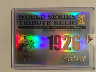 Rogers Hornsby 2003 Topps Tribute World Series Game Bat /425