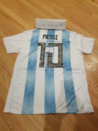 Autographed 2018 Lionel Messi Argentina Jersey W/ " Leo " Inscription & Beckett