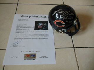 Walter Payton Signed Autographed Chicago Bears Mini Helmet W/ Psa Dna 3