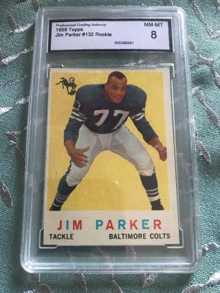 1959 Topps Nfl Football 132 Jim Parker Colts Rc Hof