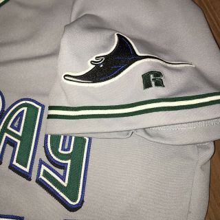 Russell Athletic TAMPA BAY DEVIL RAYS Doug Waechter Signed Game Issue Jersey 50 5