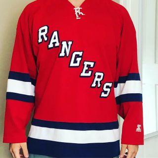 Vintage Rare Starter York Rangers Hockey Jersey Size Xl Adult Nhl