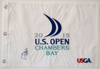 2015 Us Open Winner - Jordan Spieth - Signed Embroidered Golf Flag