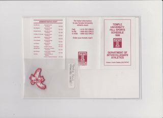 Pocket Schedule College Football 1986 Temple University - The Monkees Concert