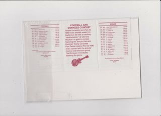 Pocket Schedule College Football 1986 TEMPLE UNIVERSITY - THE MONKEES CONCERT 2