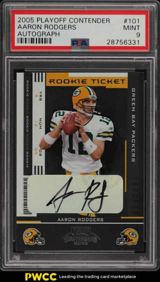 2005 Playoff Contenders Aaron Rodgers Rookie Rc Auto 101 Psa 9 (pwcc)