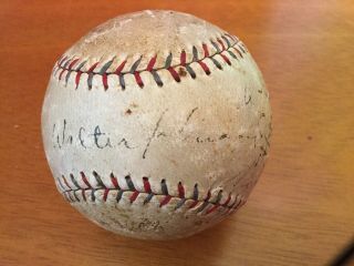Ca 1929 Walter Johnson Signed Baseball Rice Altrock Senators Hof Autograph