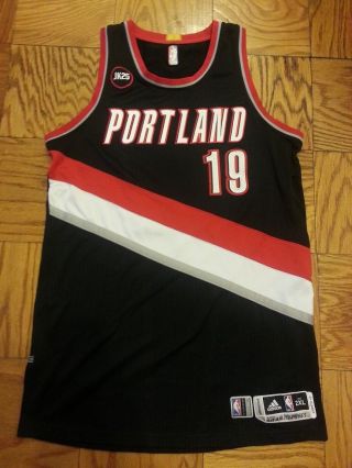 Joel Freeland 14 - 15 Portland Blazers playoff game worn black jersey,  MeiGray LOA 3