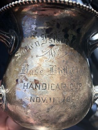 1899 Staten Island Cricket And Baseball Club Trophy 2