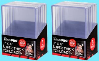 10 Ultra Pro 3x4 360pt Thick Toploaders Trading Sports Card Rigid Holder