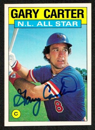 Gary Carter 1986 Topps Tiffany As 708 Autograph Auto Mets Signed Expos D.  2012